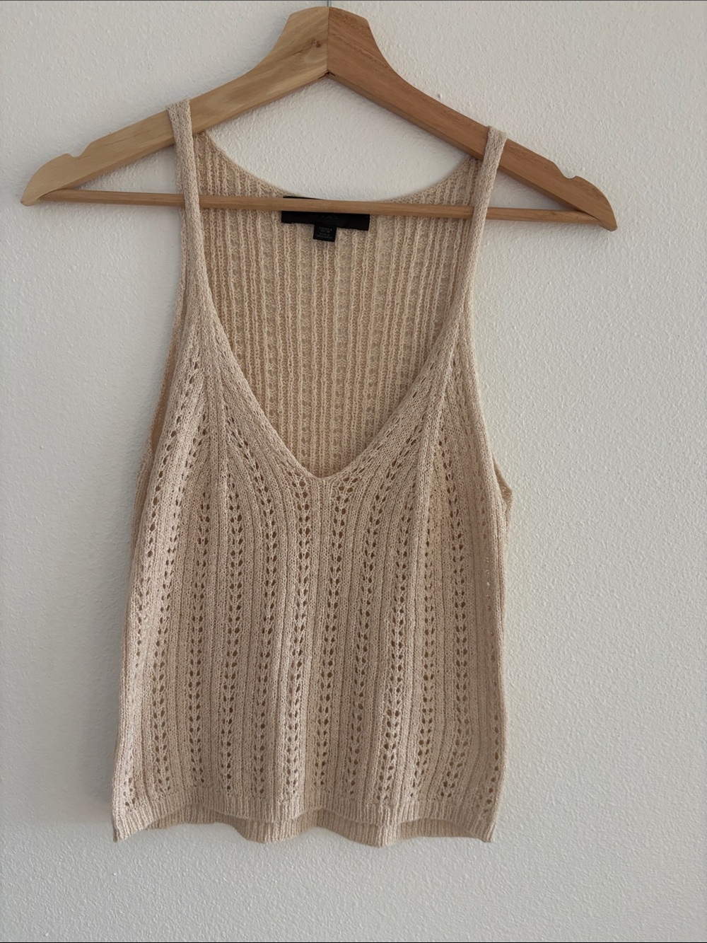 Zara Beige Knit V-Neck Sleeveless Camisole
